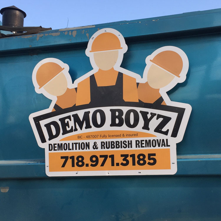 Demo Boyz custom shaped sign