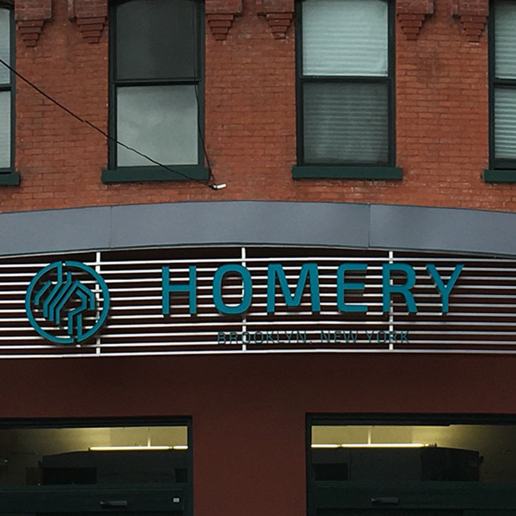 Homery Brooklyn dimensional building signage